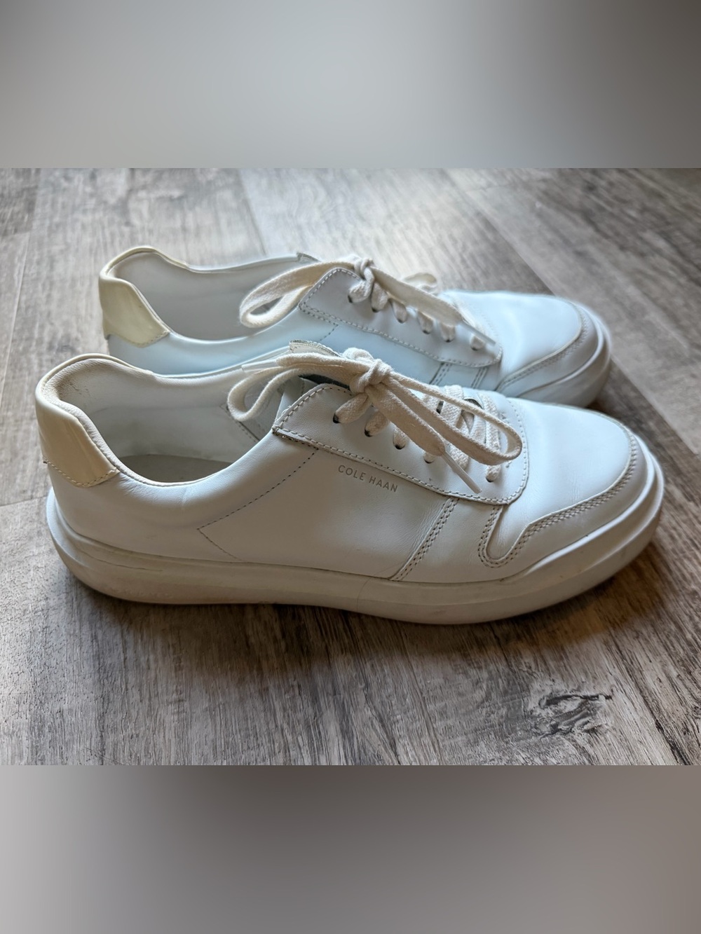 Cole Haan White Leather Women’s Grand series Lace-Up Sneakers